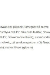 Ingredients list for JutaVit Organic Zinc tablets including zinc gluconate and other components.